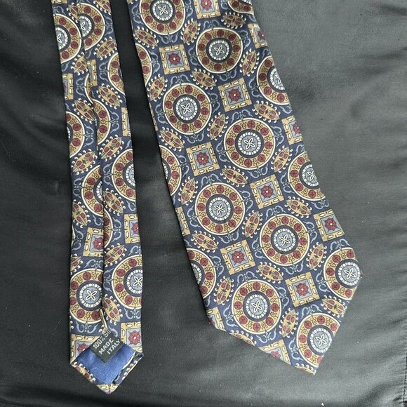 Vintage JSACO 100% Silk Tie Multicolored Patterned Statement Piece - Picture 5 of 16